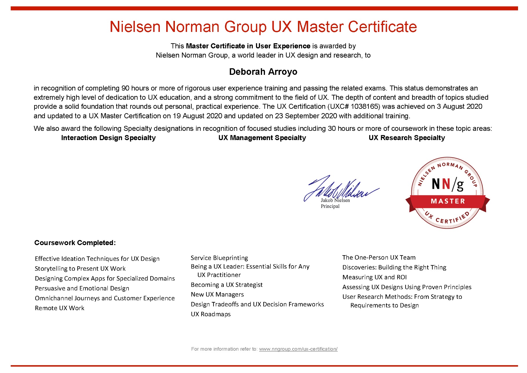 NN/g UX Master Certification